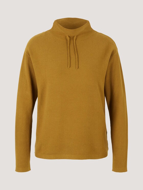Kordelzug Pullover mit Bio-Baumwolle - Frauen - khaki olive Kordelzug Pullover mit Bio-Baumwolle - Frauen - khaki olive - 7 - TOM TAILOR