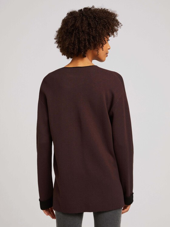 Zweifarbiger Cardigan - Frauen - java dark brown Zweifarbiger Cardigan - Frauen - java dark brown - 2 - TOM TAILOR