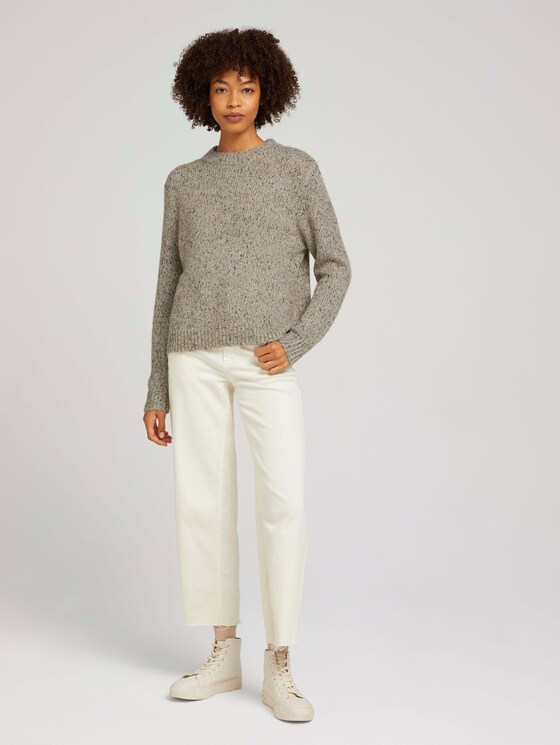 Melierter Pullover mit recyceltem Polyester - Frauen - cold beige melange Melierter Pullover mit recyceltem Polyester - Frauen - cold beige melange - 3 - TOM TAILOR
