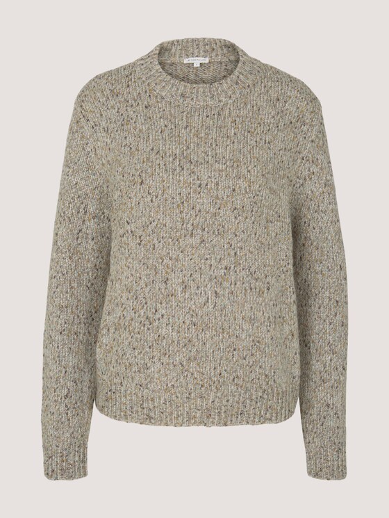 Melierter Pullover mit recyceltem Polyester - Frauen - cold beige melange Melierter Pullover mit recyceltem Polyester - Frauen - cold beige melange - 7 - TOM TAILOR