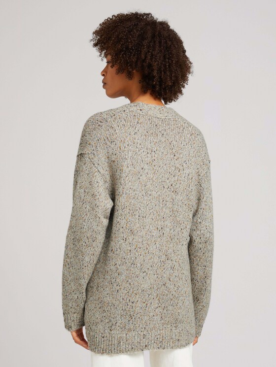 Melierter Cardigan mit recyceltem Polyester - Frauen - cold beige melange Melierter Cardigan mit recyceltem Polyester - Frauen - cold beige melange - 2 - TOM TAILOR
