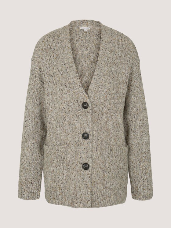 Melierter Cardigan mit recyceltem Polyester - Frauen - cold beige melange Melierter Cardigan mit recyceltem Polyester - Frauen - cold beige melange - 7 - TOM TAILOR