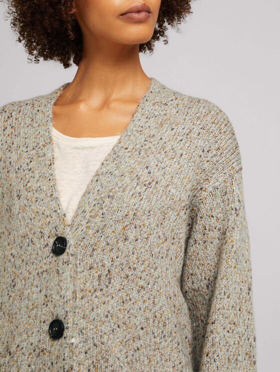 Melierter Cardigan mit recyceltem Polyester - Frauen - cold beige melange Melierter Cardigan mit recyceltem Polyester - Frauen - cold beige melange - 9 - TOM TAILOR