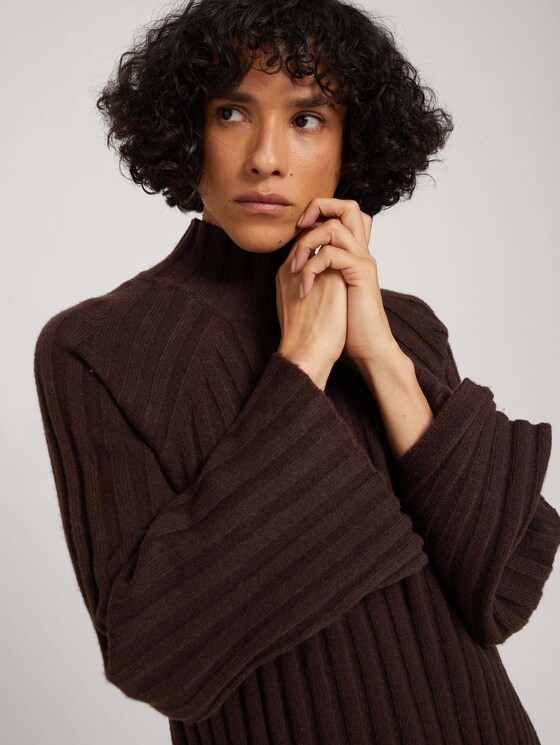 Melierter Pullover mit Seitenschlitzen - Frauen - java dark brown melange Melierter Pullover mit Seitenschlitzen - Frauen - java dark brown melange - 9 - TOM TAILOR