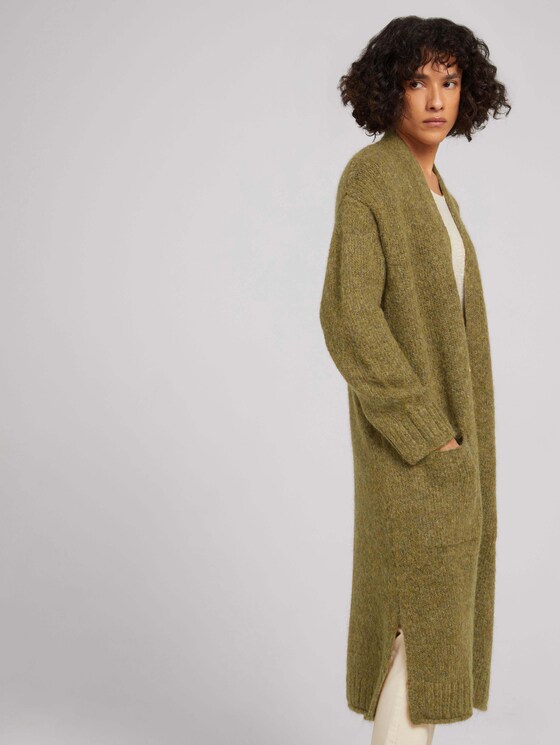 Langer Cardigan in Melange Optik - Frauen - khaki olive melange Langer Cardigan in Melange Optik - Frauen - khaki olive melange - 5 - TOM TAILOR