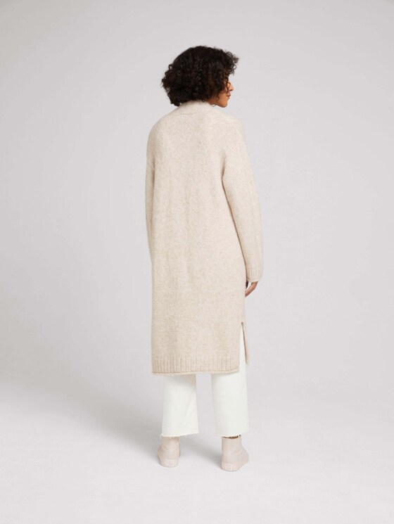 Langer Cardigan in Melange Optik - Frauen - cold beige melange Langer Cardigan in Melange Optik - Frauen - cold beige melange - 3 - TOM TAILOR