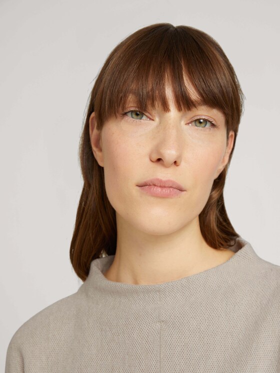 Pullover mit Fledermausärmeln - Frauen - cold beige melange Pullover mit Fledermausärmeln - Frauen - cold beige melange - 9 - TOM TAILOR