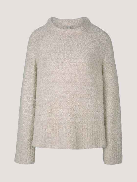 Melierter Pullover mit Stehkragen - Frauen - cold beige melange Melierter Pullover mit Stehkragen - Frauen - cold beige melange - 7 - TOM TAILOR