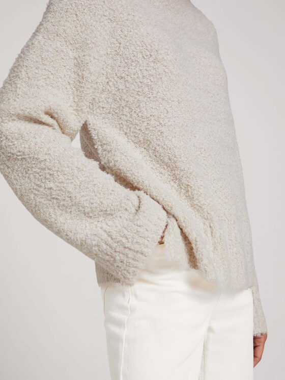 Melierter Pullover mit Stehkragen - Frauen - cold beige melange Melierter Pullover mit Stehkragen - Frauen - cold beige melange - 9 - TOM TAILOR