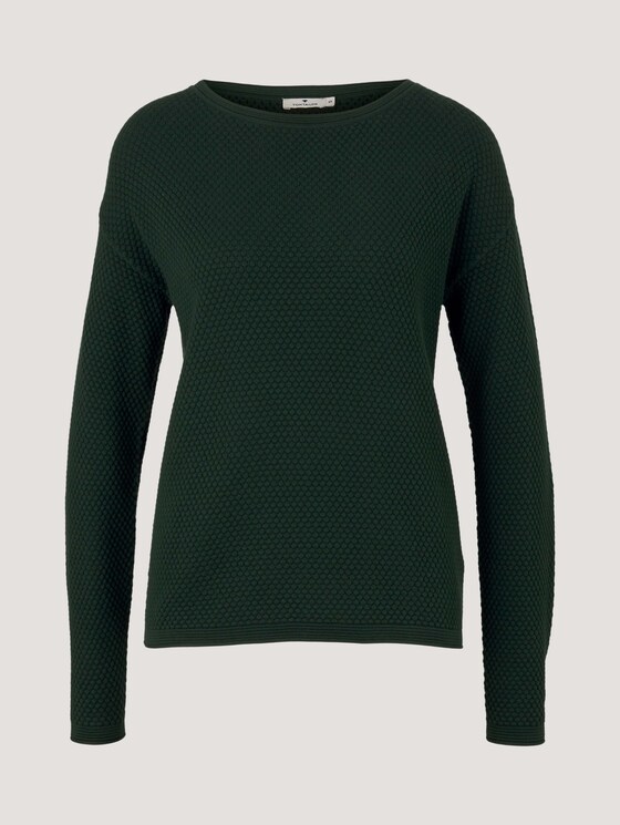 Strukturierter Pullover mit Bio-Baumwolle - Frauen - dark pine green Strukturierter Pullover mit Bio-Baumwolle - Frauen - dark pine green - 7 - TOM TAILOR