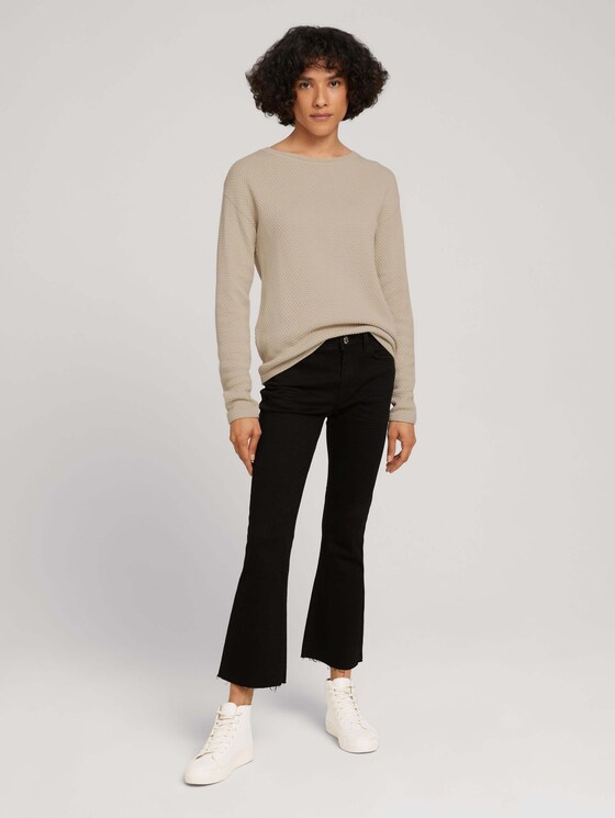 Strukturierter Pullover mit Bio-Baumwolle - Frauen - cold beige Strukturierter Pullover mit Bio-Baumwolle - Frauen - cold beige - 3 - TOM TAILOR