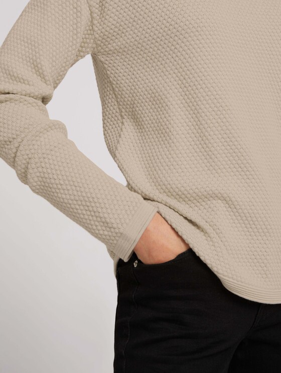 Strukturierter Pullover mit Bio-Baumwolle - Frauen - cold beige Strukturierter Pullover mit Bio-Baumwolle - Frauen - cold beige - 9 - TOM TAILOR