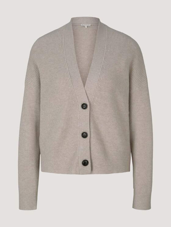 Kurzer Cardigan - Frauen - cold beige melange Kurzer Cardigan - Frauen - cold beige melange - 7 - TOM TAILOR