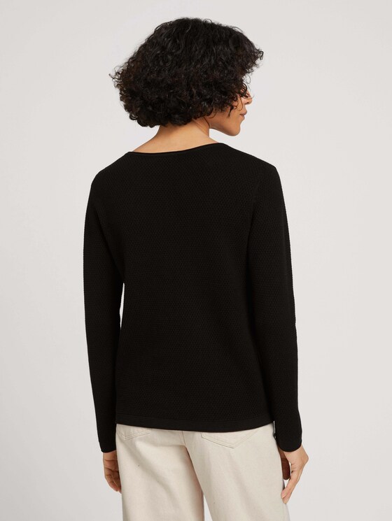 Strukturierter Pullover - Frauen - deep black Strukturierter Pullover - Frauen - deep black - 2 - TOM TAILOR
