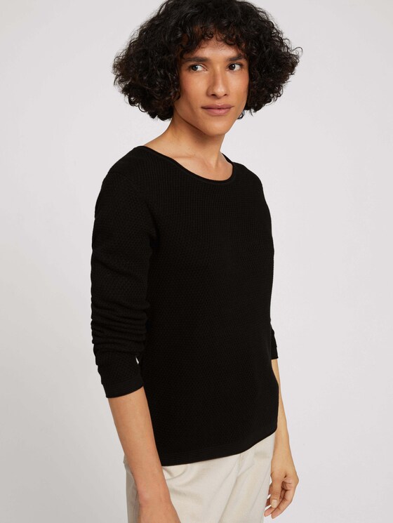 Strukturierter Pullover - Frauen - deep black Strukturierter Pullover - Frauen - deep black - 5 - TOM TAILOR