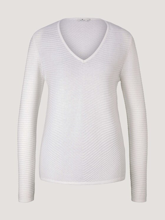 Strukturierter Pullover - Frauen - Whisper White Strukturierter Pullover - Frauen - Whisper White - 7 - TOM TAILOR