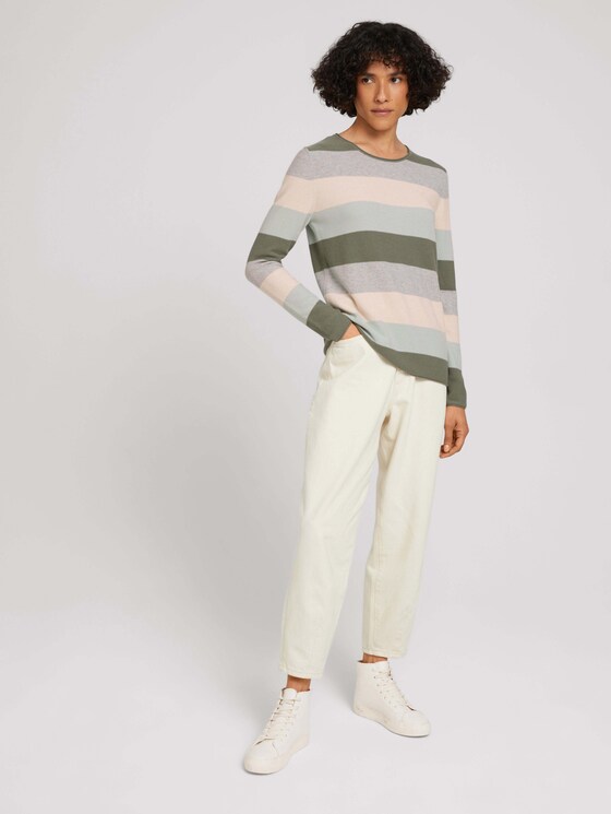 Gestreifter Pullover - Frauen - green colorblock stripe Gestreifter Pullover - Frauen - green colorblock stripe - 3 - TOM TAILOR