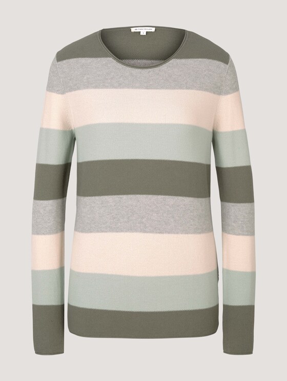 Gestreifter Pullover - Frauen - green colorblock stripe Gestreifter Pullover - Frauen - green colorblock stripe - 7 - TOM TAILOR