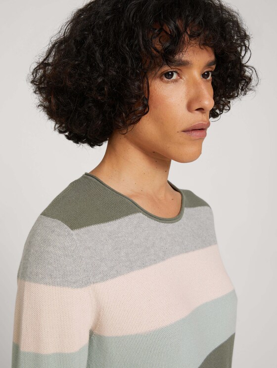 Gestreifter Pullover - Frauen - green colorblock stripe Gestreifter Pullover - Frauen - green colorblock stripe - 9 - TOM TAILOR