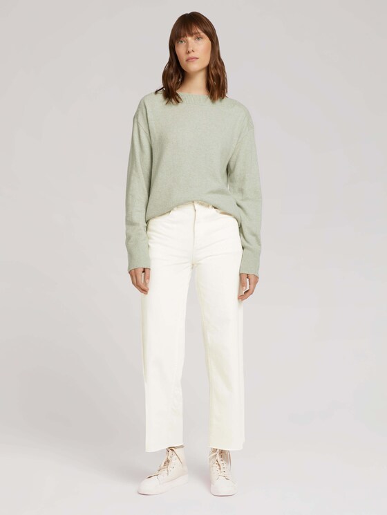 Melierter Pullover - Frauen - soft greyish green melange Melierter Pullover - Frauen - soft greyish green melange - 3 - TOM TAILOR