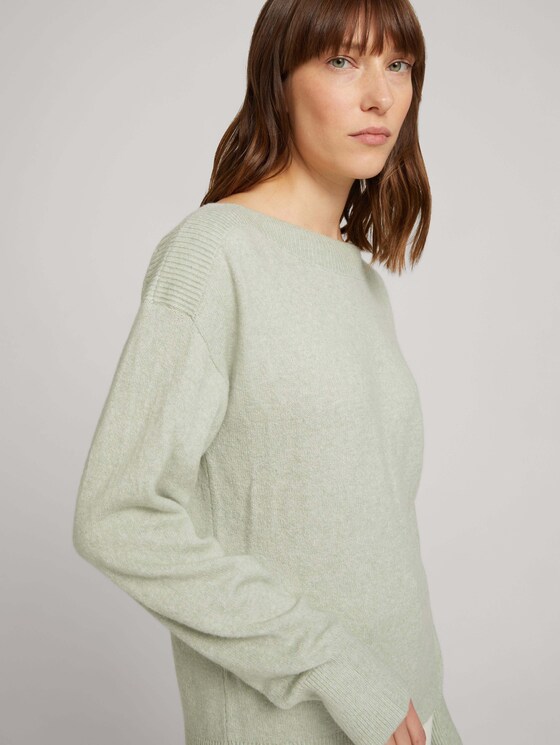 Melierter Pullover - Frauen - soft greyish green melange Melierter Pullover - Frauen - soft greyish green melange - 9 - TOM TAILOR
