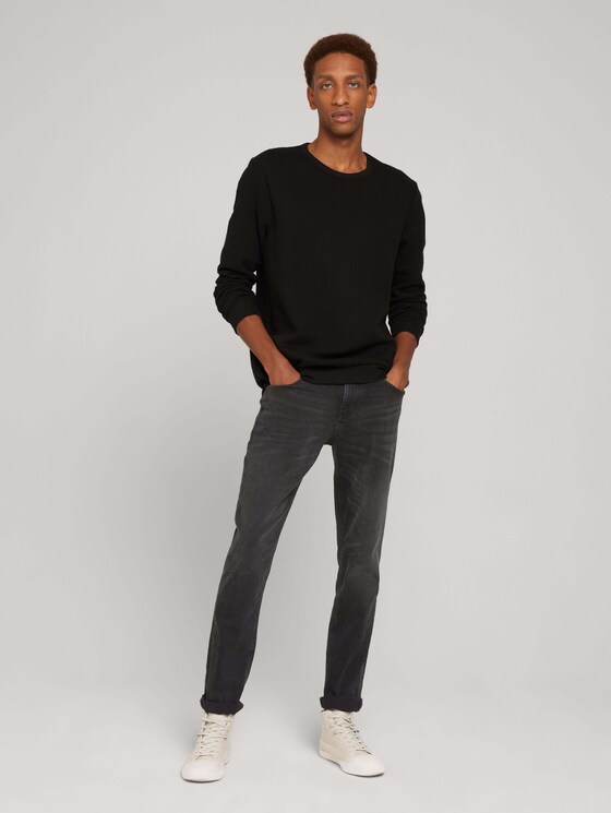 strukturierter Pullover - Männer - Black strukturierter Pullover - Männer - Black - 3 - TOM TAILOR Denim