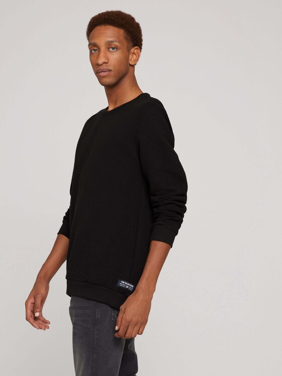 strukturierter Pullover - Männer - Black strukturierter Pullover - Männer - Black - 5 - TOM TAILOR Denim