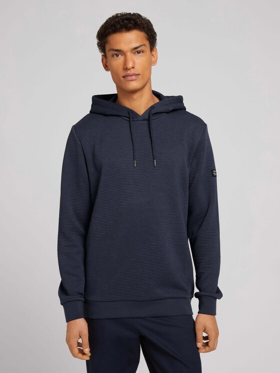 strukturierter Hoodie - Männer - Blueish Grey strukturierter Hoodie - Männer - Blueish Grey - 1 - TOM TAILOR Denim