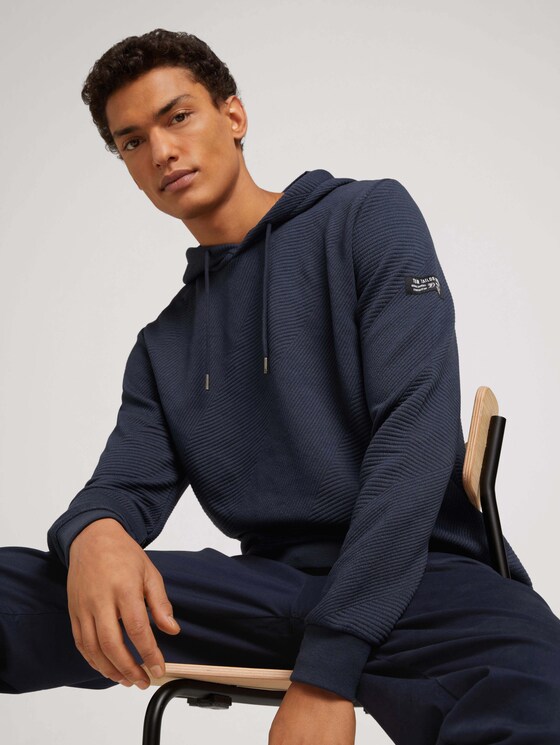 strukturierter Hoodie - Männer - Blueish Grey strukturierter Hoodie - Männer - Blueish Grey - 5 - TOM TAILOR Denim