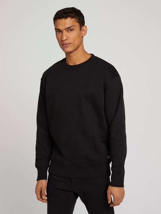 Strukturierter Pullover aus Bio Baumwolle - Männer - Black Strukturierter Pullover aus Bio Baumwolle - Männer - Black - 1 - TOM TAILOR Denim
