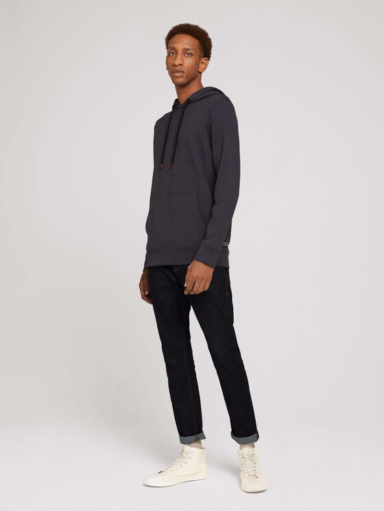 Strukturierter Hoodie mit Kängurutasche aus nachhaltiger Baumwolle - Männer - dark triangle structure print Strukturierter Hoodie mit Kängurutasche aus nachhaltiger Baumwolle - Männer - dark triangle structure print - 3 - TOM TAILOR Denim
