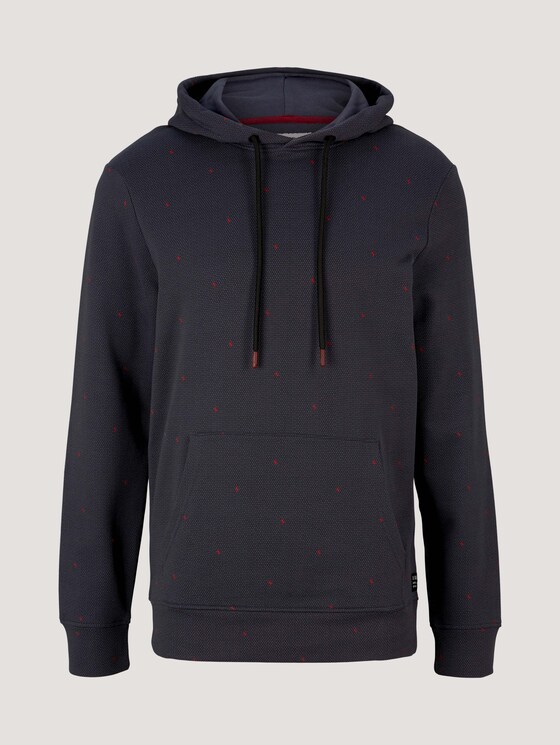 Strukturierter Hoodie mit Kängurutasche aus nachhaltiger Baumwolle - Männer - dark triangle structure print Strukturierter Hoodie mit Kängurutasche aus nachhaltiger Baumwolle - Männer - dark triangle structure print - 7 - TOM TAILOR Denim