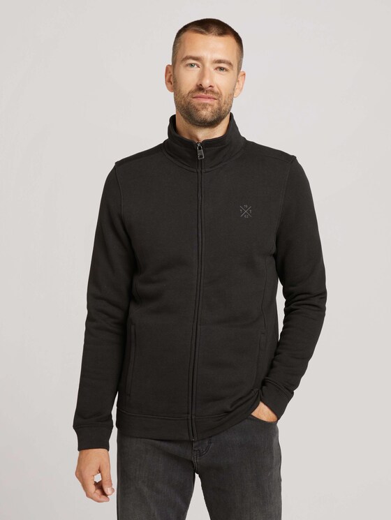 Sweatjacke mit Stehkragen - Männer - Black Sweatjacke mit Stehkragen - Männer - Black - 1 - TOM TAILOR