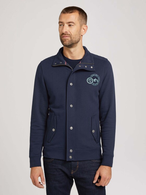 Jacke mit Stehkragen und Knopfleiste - Männer - Sky Captain Blue Jacke mit Stehkragen und Knopfleiste - Männer - Sky Captain Blue - 1 - TOM TAILOR