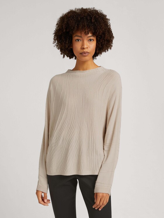 Pullover mit Fledermausärmeln - Frauen - cold beige Pullover mit Fledermausärmeln - Frauen - cold beige - 1 - Mine to five