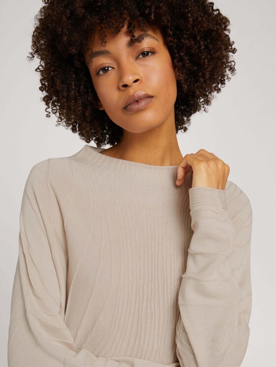 Pullover mit Fledermausärmeln - Frauen - cold beige Pullover mit Fledermausärmeln - Frauen - cold beige - 9 - Mine to five