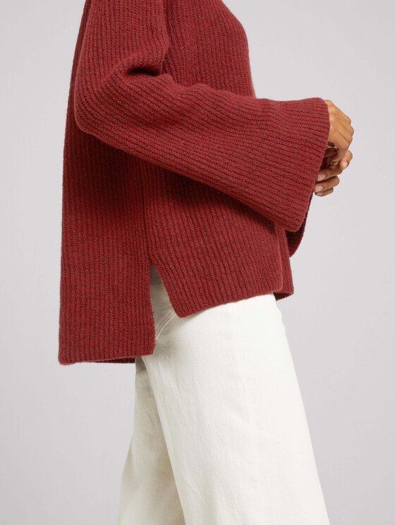 Weicher Rollkragenpullover - Frauen - burned cordovan red melange Weicher Rollkragenpullover - Frauen - burned cordovan red melange - 10 - Mine to five