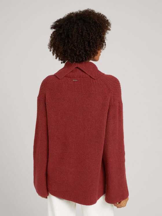 Weicher Rollkragenpullover - Frauen - burned cordovan red melange Weicher Rollkragenpullover - Frauen - burned cordovan red melange - 2 - Mine to five