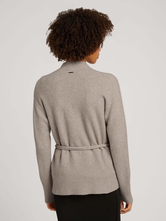 Cardigan aus nachhaltiger Baumwolle - Frauen - cold beige melange Cardigan aus nachhaltiger Baumwolle - Frauen - cold beige melange - 2 - Mine to five