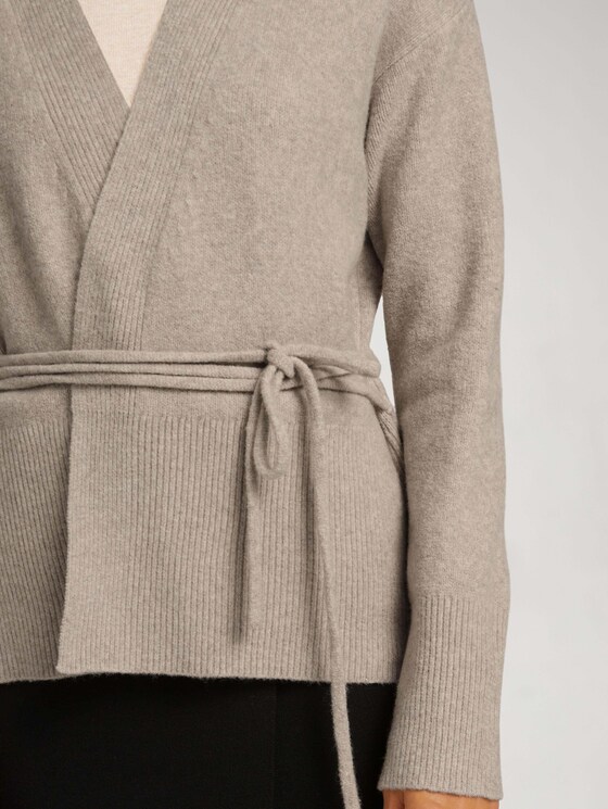 Cardigan aus nachhaltiger Baumwolle - Frauen - cold beige melange Cardigan aus nachhaltiger Baumwolle - Frauen - cold beige melange - 9 - Mine to five