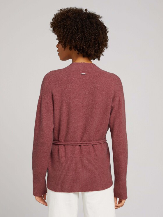 Cardigan aus nachhaltiger Baumwolle - Frauen - rouge red melange Cardigan aus nachhaltiger Baumwolle - Frauen - rouge red melange - 2 - Mine to five