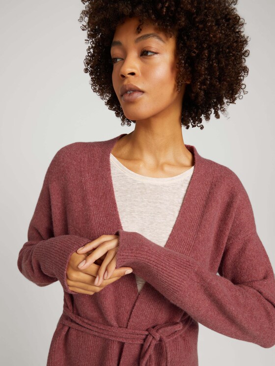 Cardigan aus nachhaltiger Baumwolle - Frauen - rouge red melange Cardigan aus nachhaltiger Baumwolle - Frauen - rouge red melange - 9 - Mine to five
