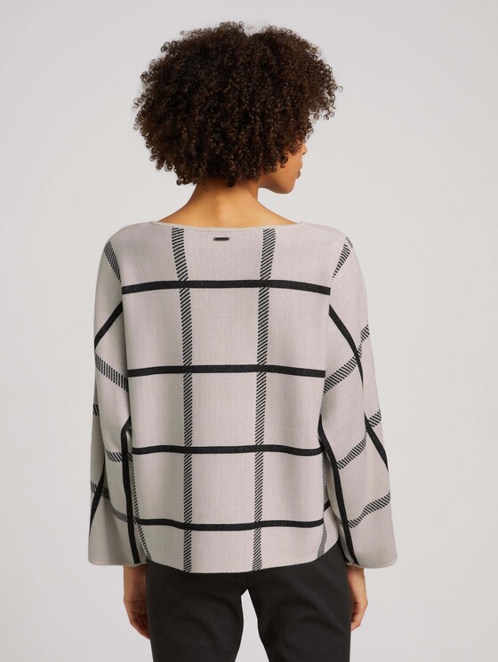 Pullover mit Fledermausärmeln - Frauen - cold beige bold check Pullover mit Fledermausärmeln - Frauen - cold beige bold check - 2 - Mine to five