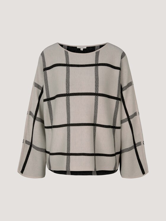 Pullover mit Fledermausärmeln - Frauen - cold beige bold check Pullover mit Fledermausärmeln - Frauen - cold beige bold check - 7 - Mine to five