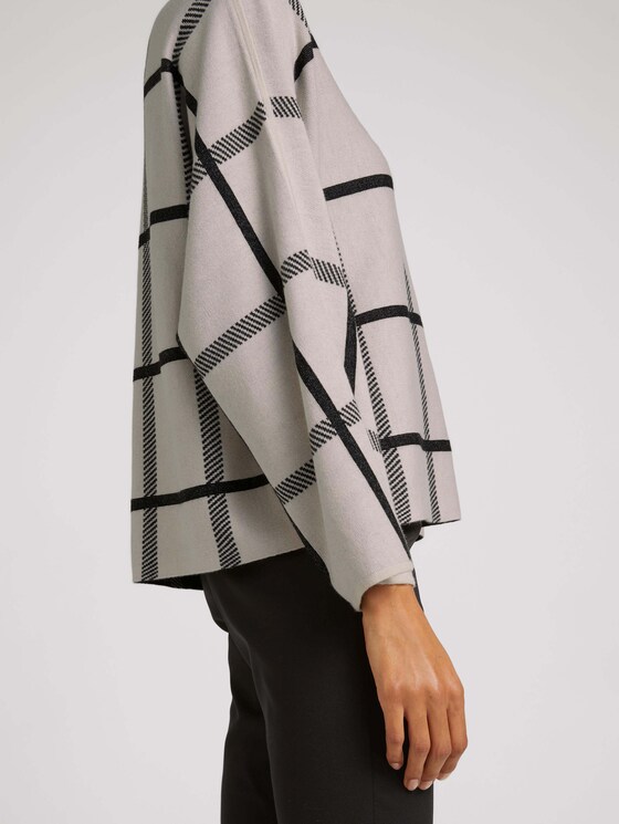 Pullover mit Fledermausärmeln - Frauen - cold beige bold check Pullover mit Fledermausärmeln - Frauen - cold beige bold check - 9 - Mine to five