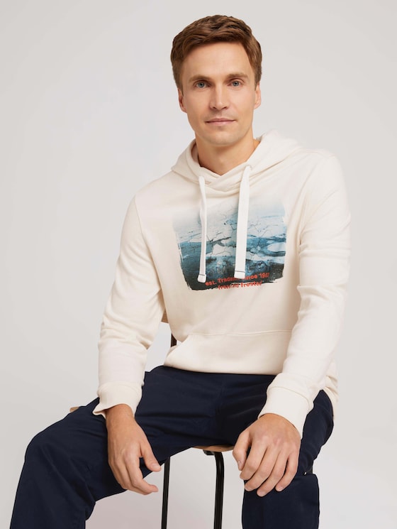 Hoodie with a photo print - Men - soft buttercream Hoodie with a photo print - Men - soft buttercream - 5 - TOM TAILOR