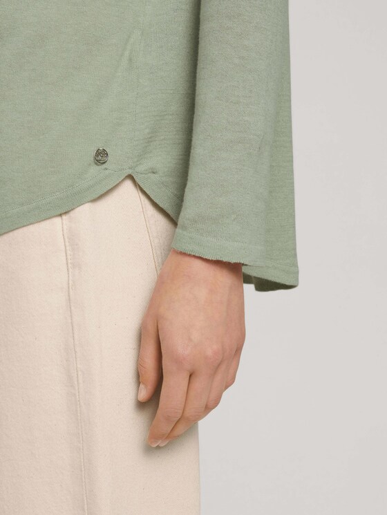 Pullover mit U-Boot Ausschnitt - Frauen - soft greyish green melange Pullover mit U-Boot Ausschnitt - Frauen - soft greyish green melange - 9 - TOM TAILOR Denim