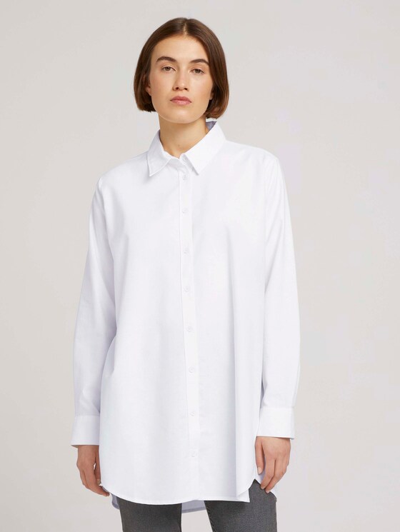 Sustainable cotton shirt - Women - White Sustainable cotton shirt - Women - White - 1 - TOM TAILOR Denim