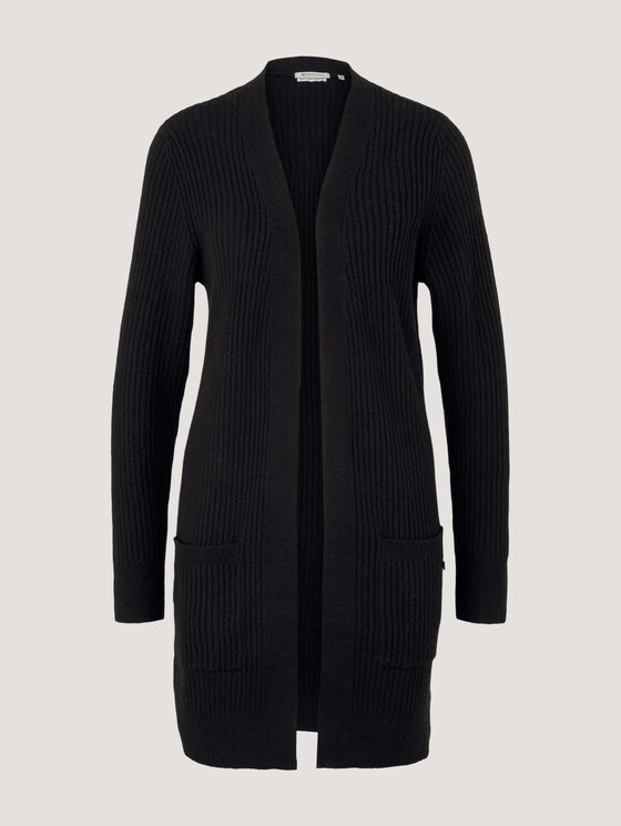 Langer Cardigan aus recyceltem Polyester - Frauen - deep black Langer Cardigan aus recyceltem Polyester - Frauen - deep black - 7 - TOM TAILOR Denim