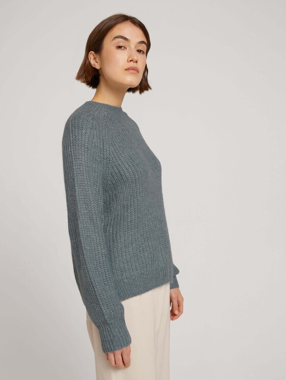 Strickpullover mit Stehkragen - Frauen - grey mint melange Strickpullover mit Stehkragen - Frauen - grey mint melange - 5 - TOM TAILOR Denim